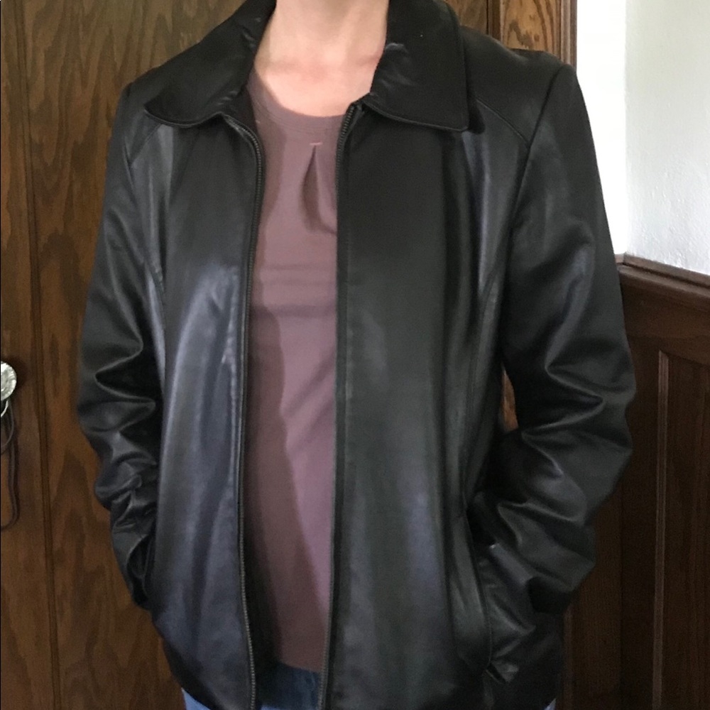 Black Lambskin Leather Jacket - Picture 6 of 9